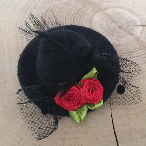 MINI TRACHTEN HUT HAARKLAMMER HAAR SPANGE FASCINATOR ROSE KINDER MÄDCHEN TRACHT
